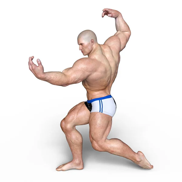 3D cg-rendering av en body builder — Stockfoto