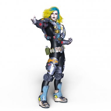 3d cg işleme süper bir kadın