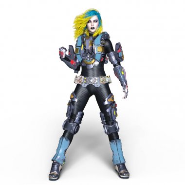 3d cg işleme süper bir kadın