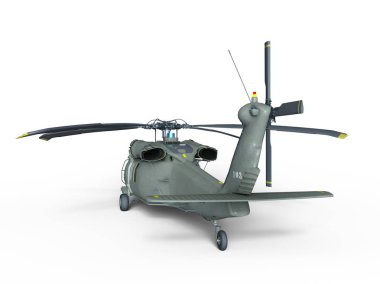 bir helikopter 3d cg render