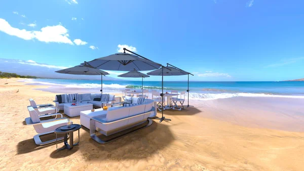 3D CG renderização da praia — Fotografia de Stock