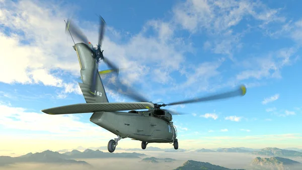3D-s cg visszaadás-ból egy helikopter — Stock Fotó