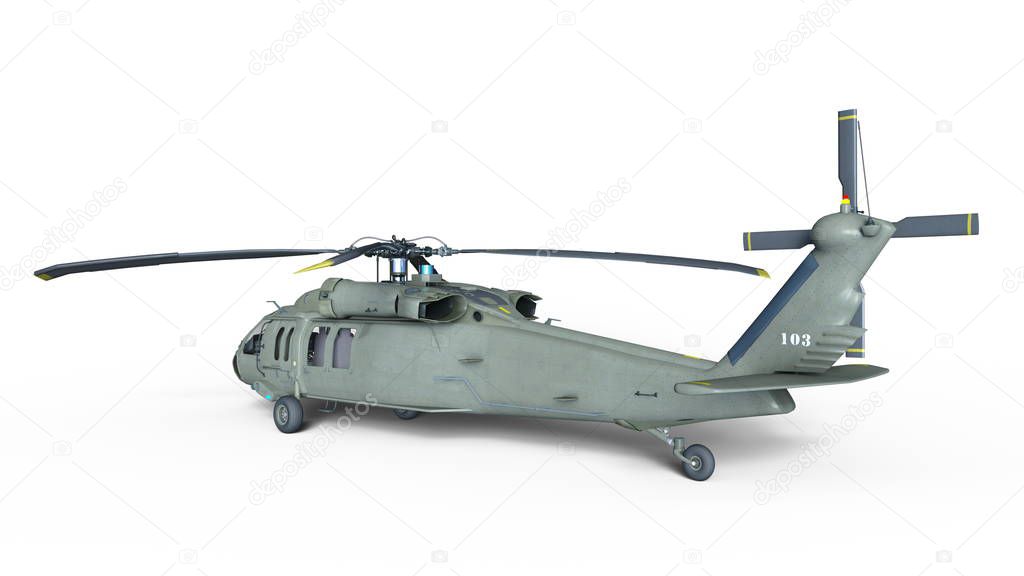 3D CG rendering of a helicopter