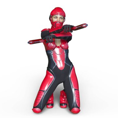 3d cg işleme süper bir kadın