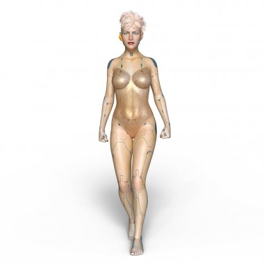 3d cg işleme bir kadın robot