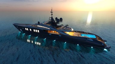 bir nakliye gemisinin 3d cg işleme