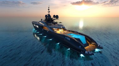 bir nakliye gemisinin 3d cg işleme