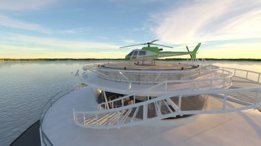 offshore heliport 3d cg render