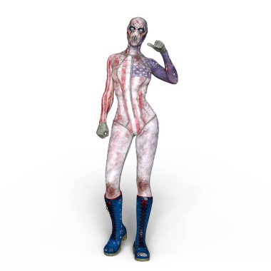 3d cg işleme süper bir kadın