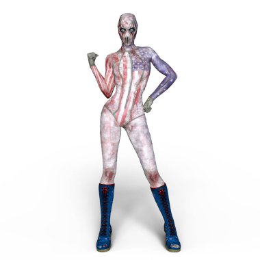 3d cg işleme süper bir kadın