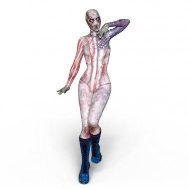 3d cg işleme süper bir kadın