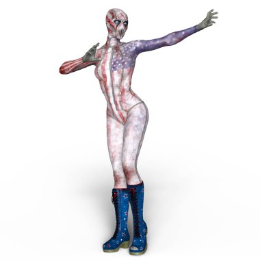 3d cg işleme süper bir kadın