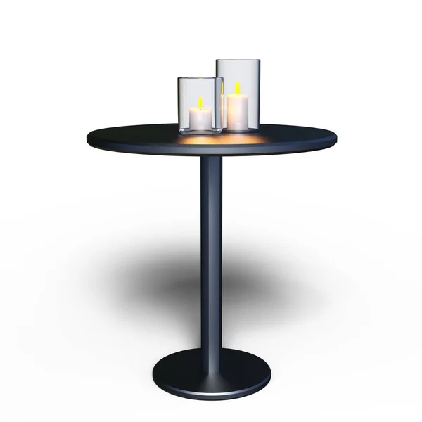 3D vykreslování cg svíčku a boční tabulky — Stock fotografie