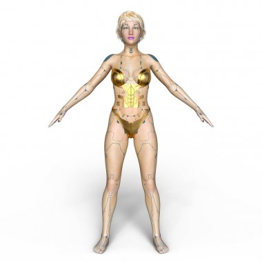 3d cg işleme bir kadın robot