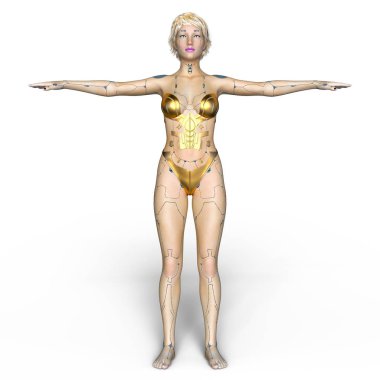 3d cg işleme bir kadın robot