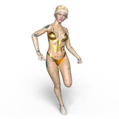 3d cg işleme bir kadın robot