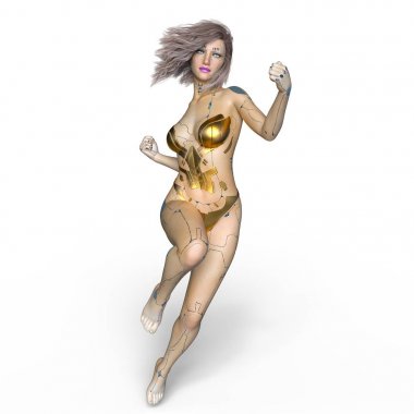 3d cg işleme bir kadın robot