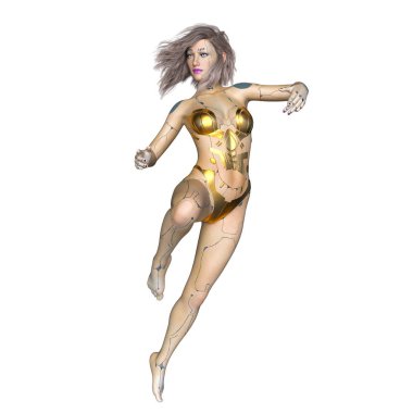 3d cg işleme bir kadın robot