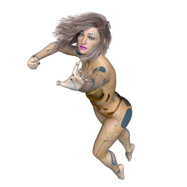 3d cg işleme bir kadın robot