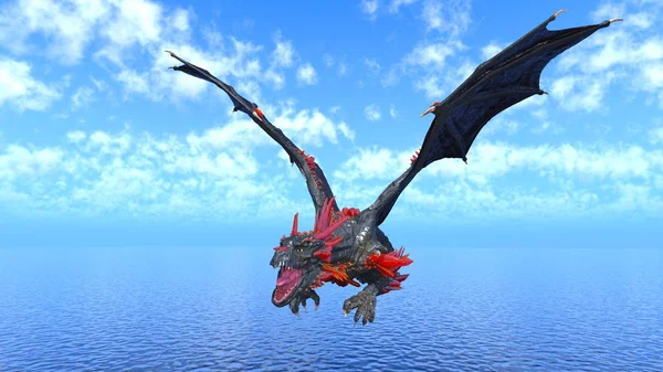 3D cg Darstellung eines Drachen — Stockfoto