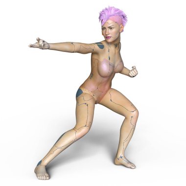 3d cg işleme bir kadın robot