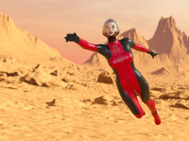 3d cg işleme süper bir kadın