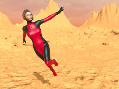 3d cg işleme süper bir kadın