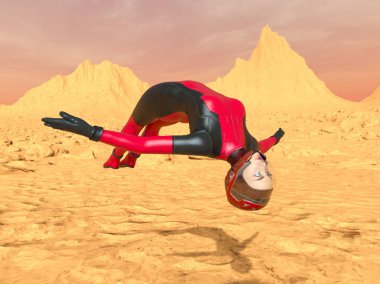 3d cg işleme süper bir kadın