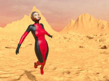 3d cg işleme süper bir kadın