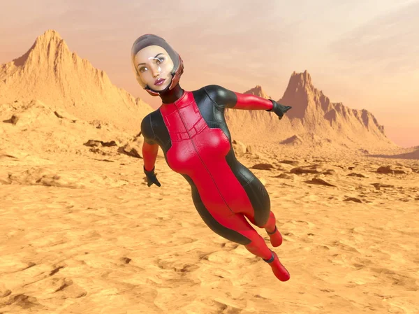 3d cg işleme süper bir kadın