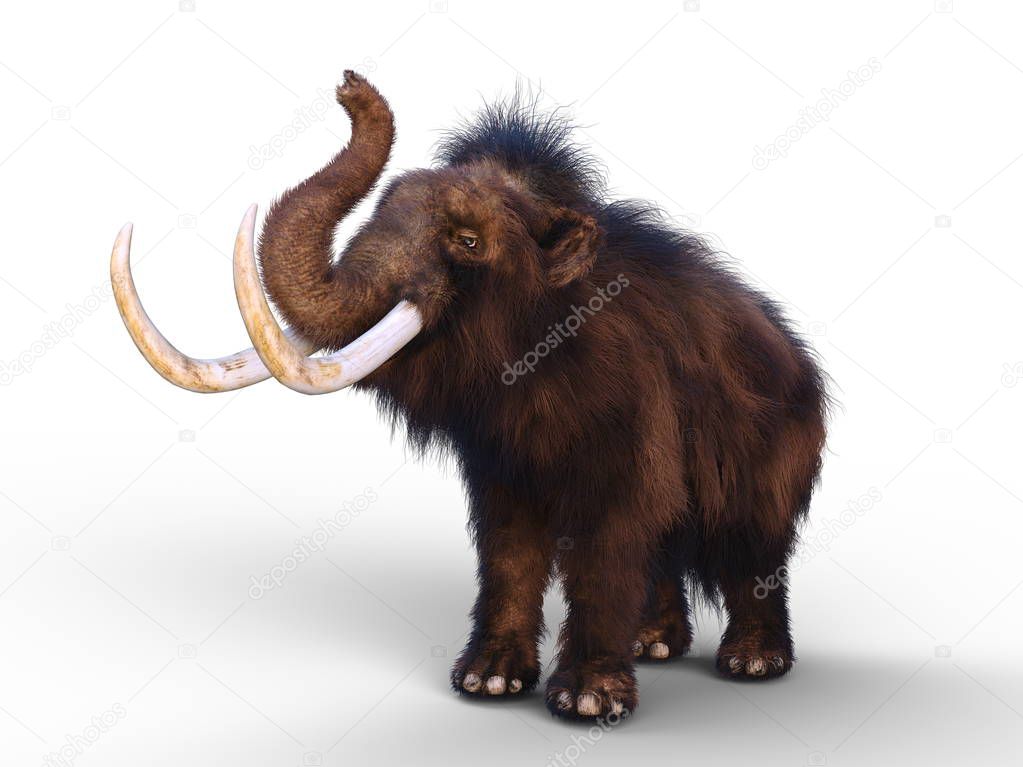 3D CG rendering of a mammoth