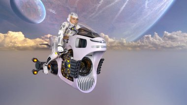 3d cg işleme bir süper kadın binici