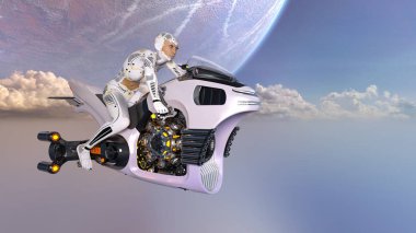 3d cg işleme bir süper kadın binici