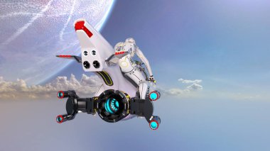 3d cg işleme bir süper kadın binici