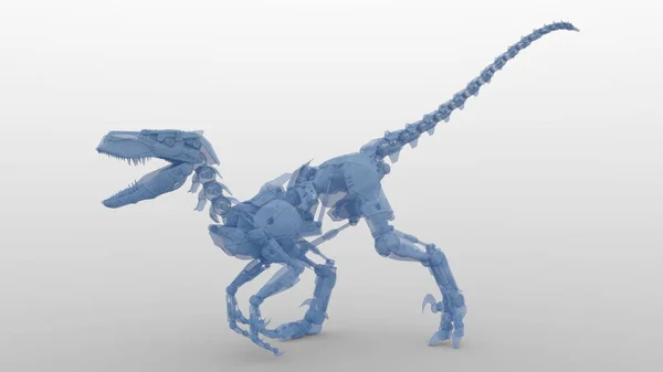 3D CG renderização de um dinossauro robô — Fotografia de Stock