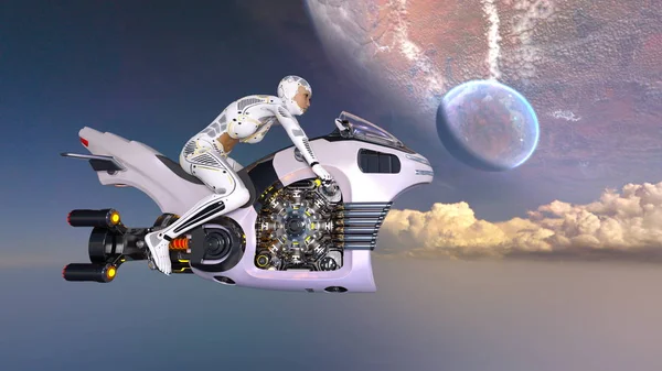 3d cg işleme bir süper kadın binici