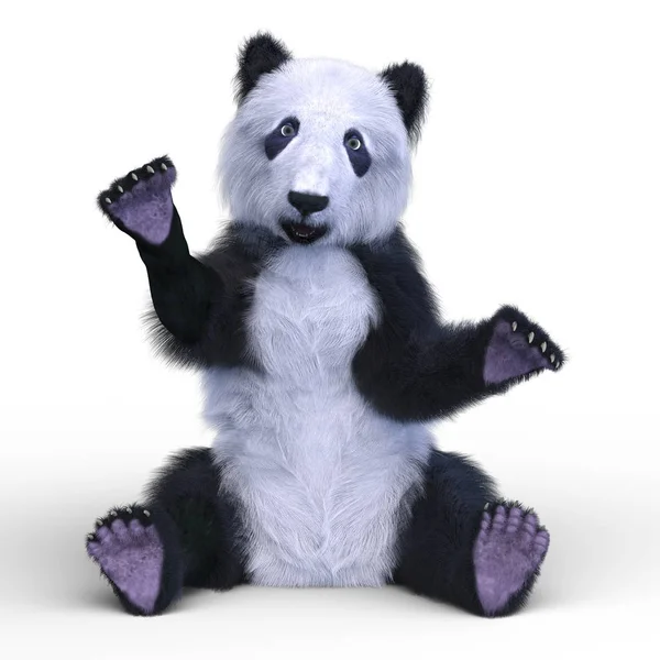 3D vykreslování cg Panda — Stock fotografie