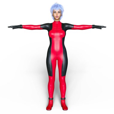 3d cg işleme süper bir kadın