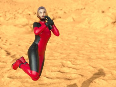 3d cg işleme süper bir kadın