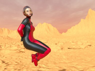 3d cg işleme süper bir kadın