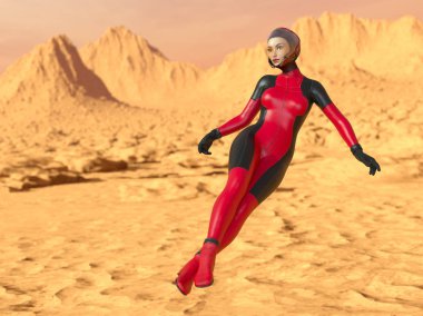 3d cg işleme süper bir kadın