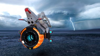 3d cg işleme bir süper kadın binici