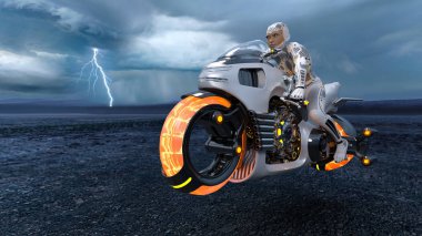 3d cg işleme bir süper kadın binici