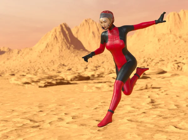 3d cg işleme süper bir kadın