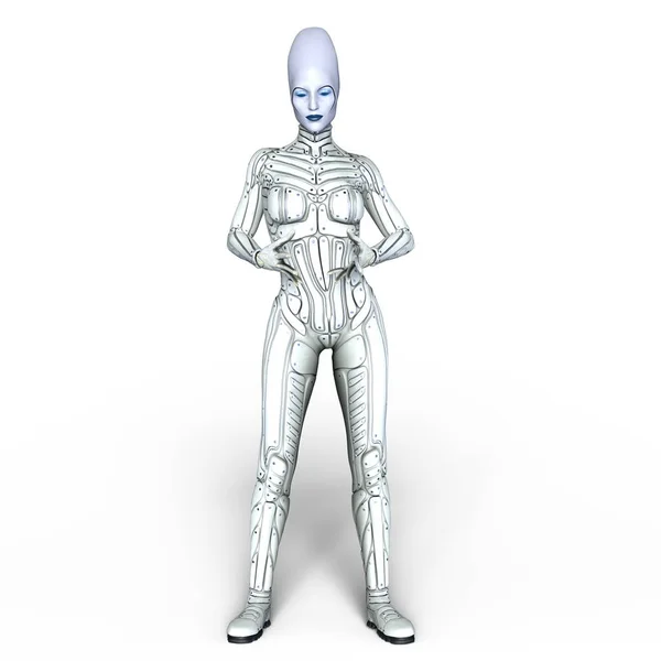 3D rendu 3D d'une extraterrestre féminine — Photo