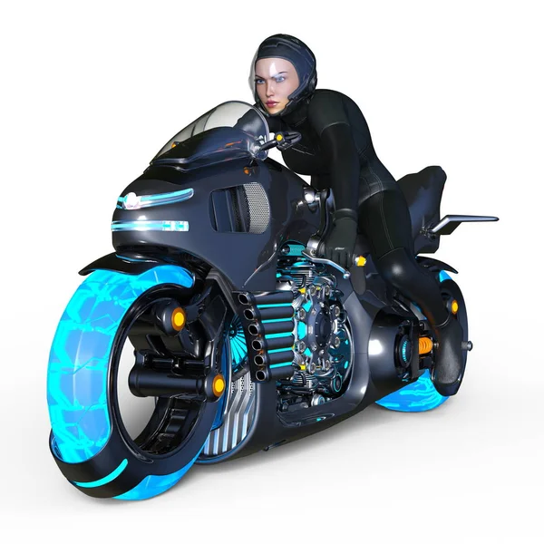 3d cg işleme bir süper kadın binici