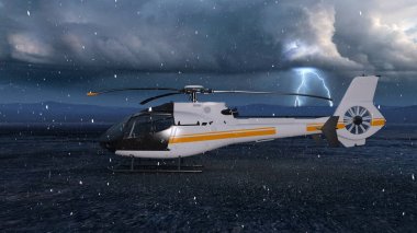 bir helikopter 3d cg render