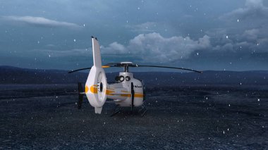 bir helikopter 3d cg render