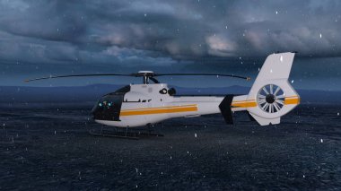 bir helikopter 3d cg render