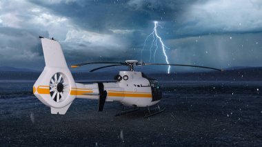 bir helikopter 3d cg render